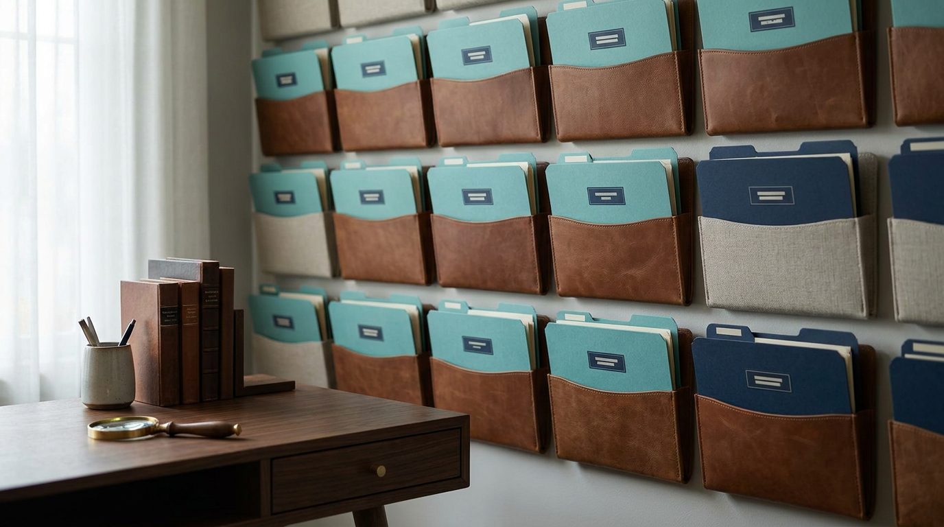 A stack of public enforcement orders on a desk